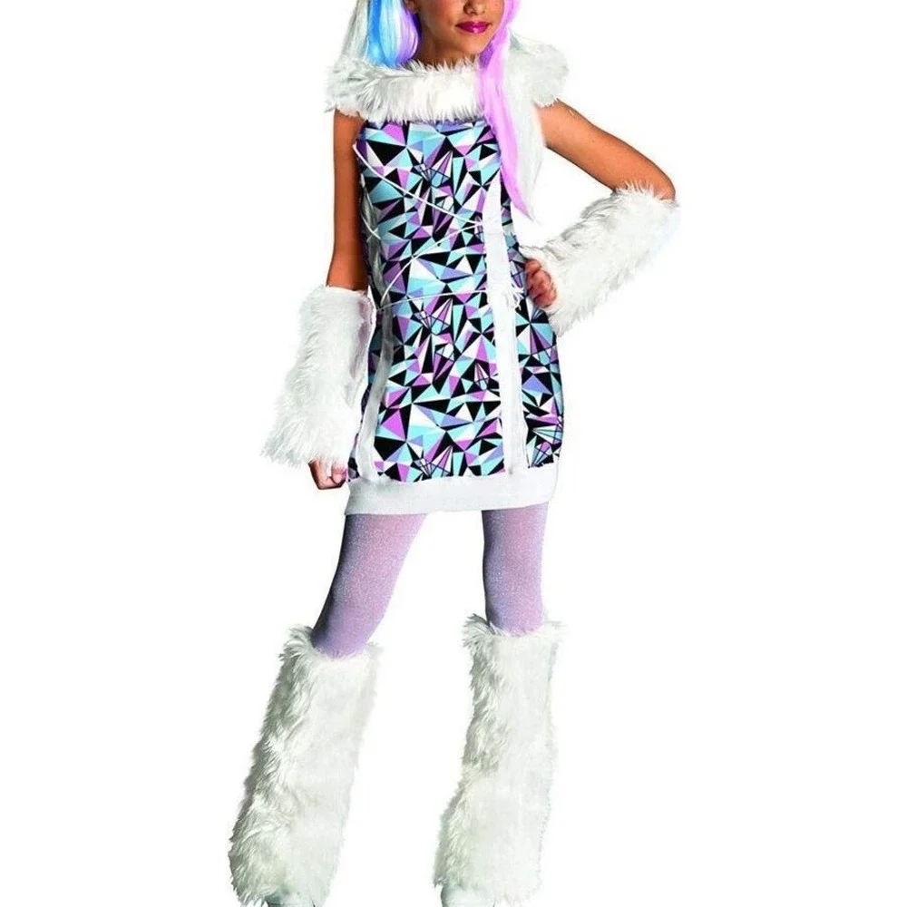 Monster High Abbey Bominable Halloween Costume Medium Rubies Faux Fur Yeti Girls